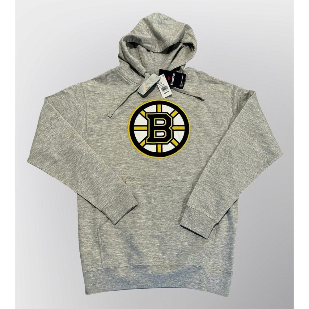Boston Bruins NHL Fanatics Steel Heather Pullover Hoodie Adult Medium
